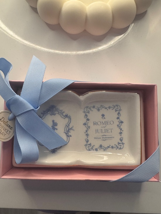 Other - Romeo & Juliet Blue and White Book Ceramic Trinket Tray